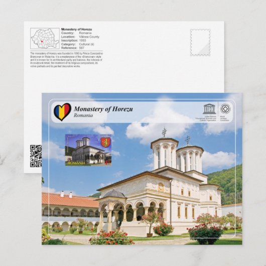 UNESCO WHS - Monastery of Horezu (Stamp Edition) ポストカード (正面/裏面)