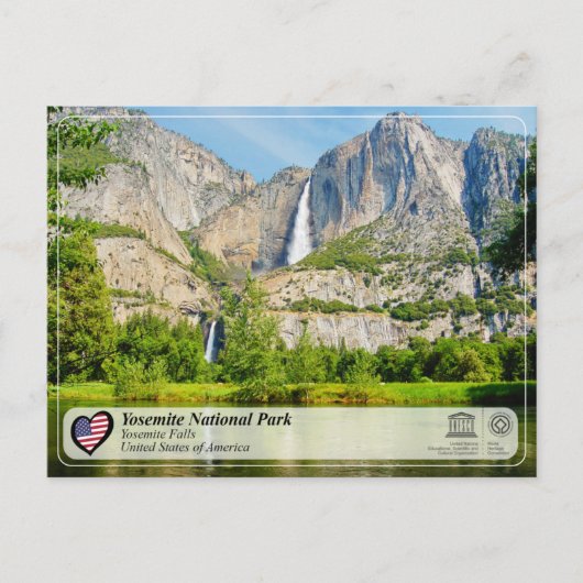 UNESCO WHS - Yosemite NP - Yosemite Falls Postcard ポストカード (正面)