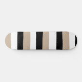 Uneven Stripes - Taupe, Black and White スケートボード (横)