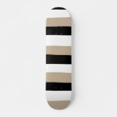 Uneven Stripes - Taupe, Black and White スケートボード (正面)
