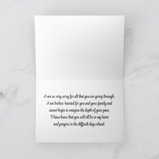 Unexpected Loss - Sympathy Card カード (内部)