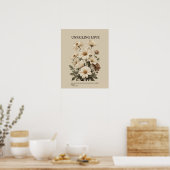 Unfailing love, Christian floral wall art ポスター (キッチン)