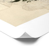 Unfinished 'Bird and Vine' wood block design for w ポスター (角)