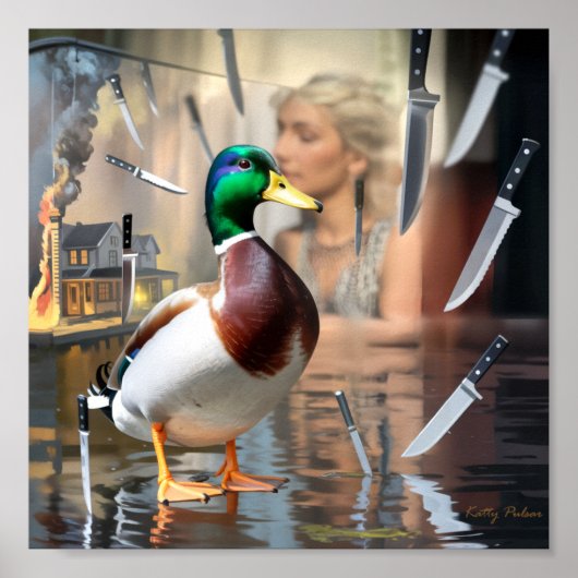 「Unflappable Duck」アートポスタープリントKatty Pulsar ポスター (正面)