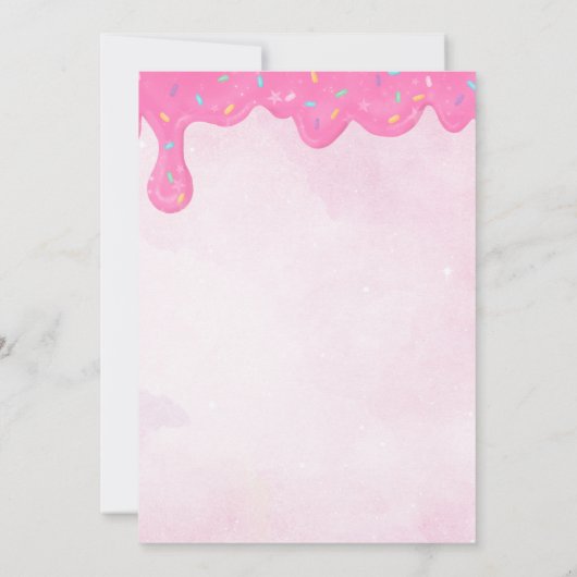 unfourgetableユニコーンドーナツ甘い4歳の誕生日 招待状 (裏面)