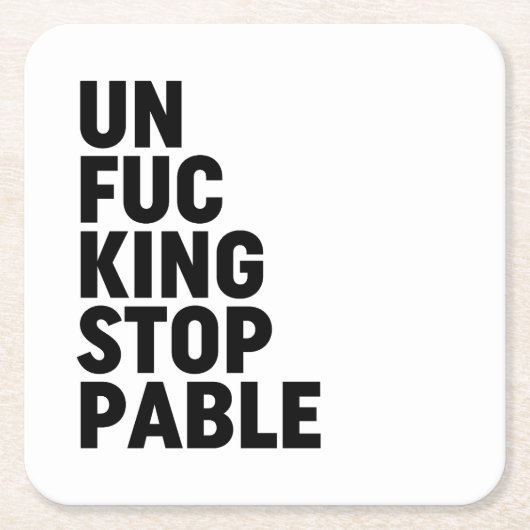 Unfu*禁酒可能 スクエアペーパーコースター (正面)