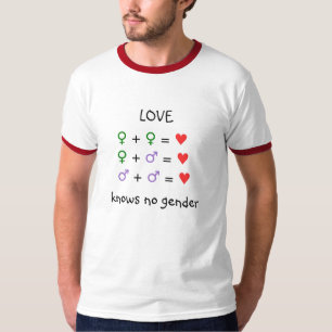 ungendered、愛は性、性の同性愛者を知っていません tシャツ
