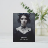 Unhappy Halloween. Gothic girl witch  ポストカード (スタンド正面)