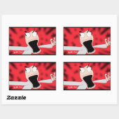 unhinged puppet art 長方形シール (シート)