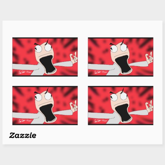 unhinged puppet art 長方形シール (シート)