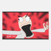 unhinged puppet art 長方形シール (正面)