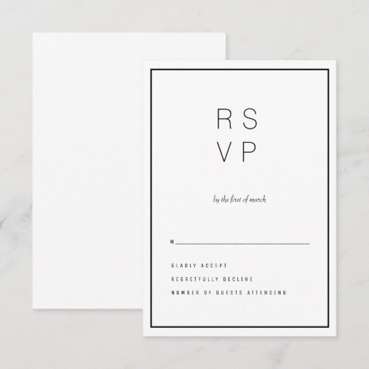 Unica モダン RSVPカード (正面/裏面)