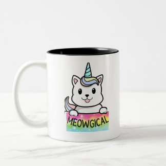 Unicat Caticorn Meowgical Unicorn Cat Men Bo ツートーンマグカップ