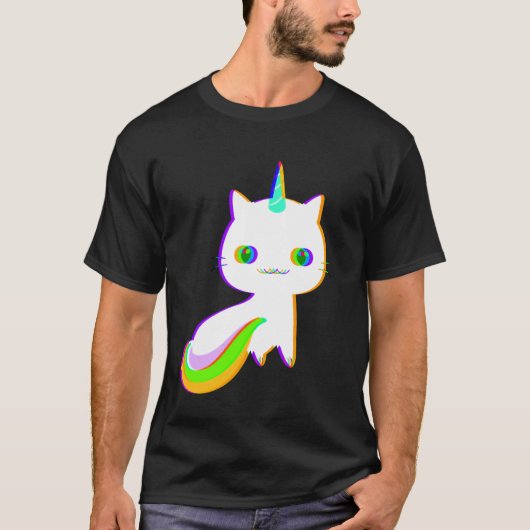 Unicat Caticorn Meowgical Unicorn Cat Men Bo Tシャツ (正面)
