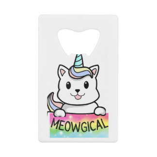 Unicat Caticorn Meowgical Unicorn Cat Men Women Bo クレジットカード栓抜き