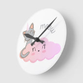 unicat cloud meowクロック ラウンド壁時計 (傾斜)