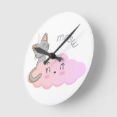 unicat cloud meowクロック ラウンド壁時計 (傾斜)