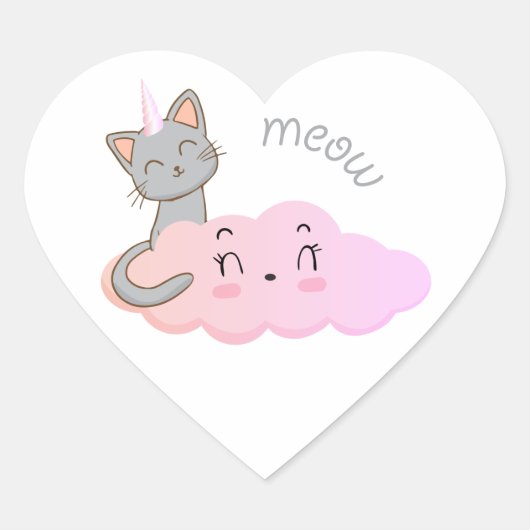 unicat cloud meowシール ハートシール (正面)