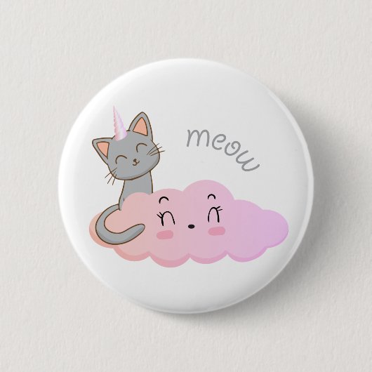unicat cloud meowボタン 缶バッジ (正面)