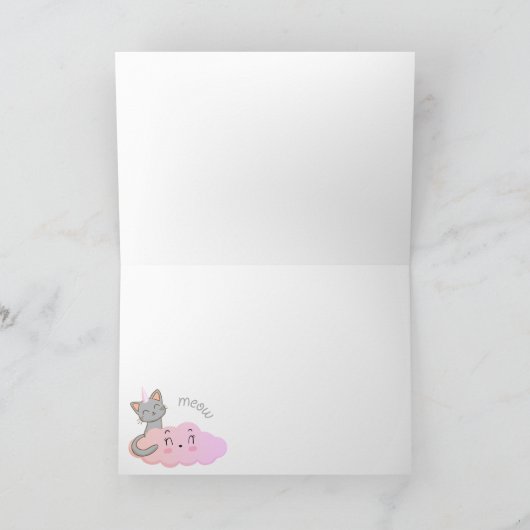 unicat cloud meow greeting card カード (内部)