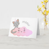 unicat cloud meow greeting card カード (黄色い花)