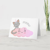 unicat cloud meow greeting card カード (正面)