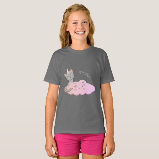 unicat cloud meow tシャツ (正面フル)