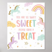 Unicornあなたが甘いTake a Treat Girl誕生日 ポスター (正面)
