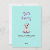 Unicornいたずら誕生日パート2,いたずらパーティー シーズンカード (裏面)