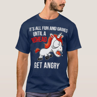 UnicornおもしろいのおもしろいとゲームはRedheaまで Tシャツ