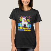 Unicornおもしろいハッピー100日の魔法学の1 Tシャツ (正面)