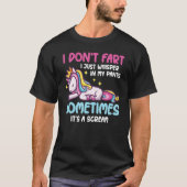 Unicornおもしろい Fartユーモア私はちょうどWhispをファートしない Tシャツ (正面)