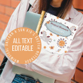 Unicornお洒落 & Sun Kids Name Sketchbook ノートブック