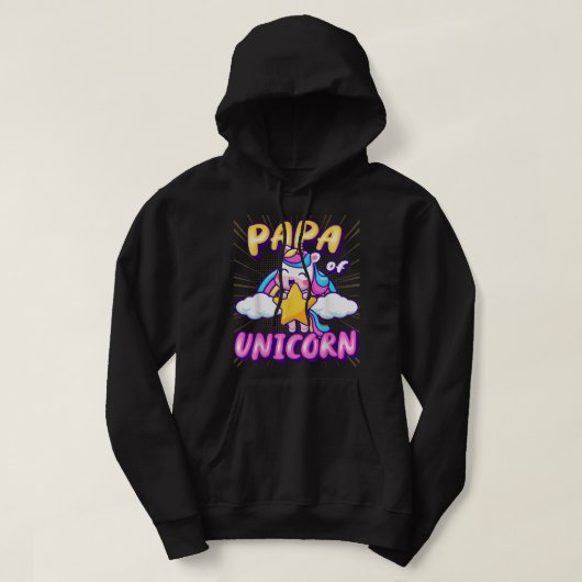 Unicornかわいいスターおもしろいレインボーダディのメンズパパ パーカ (デザイン正面)
