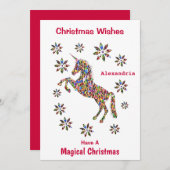 Unicornがパーソナライズした魔法のクリスマスの願い シーズンカード (正面/裏面)