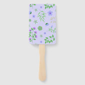 Unicornその女の子の紫の赤ちゃんシャワーパーソナライズされた ハンドファン (裏面)