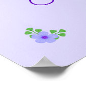 Unicornその女の子の紫の赤ちゃんシャワーパーソナライズされた ポスター (角)