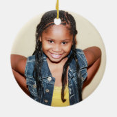 UnicornとかわいらしバラPHOTO Named Keepsake セラミックオーナメント (裏面)