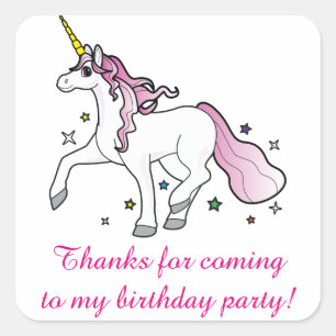 Unicornとの来誕生日パーティーに感謝 スクエアシール