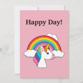 UnicornとRainbowクラウドかわいい |カスタマイズ シーズンカード (正面)