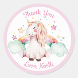 UnicornとRainbow Thank You Feel ラウンドシール