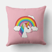 UnicornとRainbow with Cloudsかわいい クッション (裏面)
