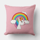 UnicornとRainbow with Cloudsかわいい クッション (正面)