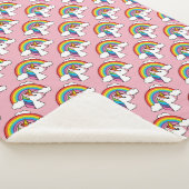 UnicornとRainbow with Cloudsかわいい シェルパブランケット (3/4)