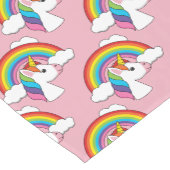 UnicornとRainbow with Cloudsかわいい ショートテーブルランナー (コーナー)