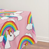 UnicornとRainbow with Cloudsかわいい テーブルクロス (インサイチュ)