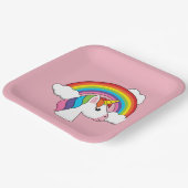 UnicornとRainbow with Cloudsかわいい ペーパープレート (傾斜あり)