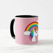 UnicornとRainbow with Cloudsかわいい マグカップ (正面左)