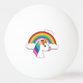 UnicornとRainbow with Cloudsかわいい 卓球ボール (裏面)