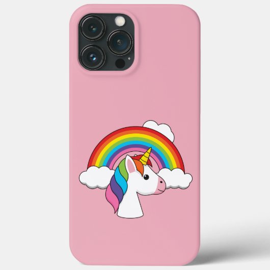 UnicornとRainbow with Cloudsかわいい Case-Mate iPhoneケース (裏面)